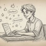 hand drawn satisfied customer review pencil sketch b5be23de